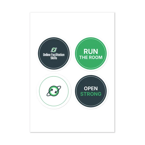 Sticker set carrying the Online Facilitation Skills mark